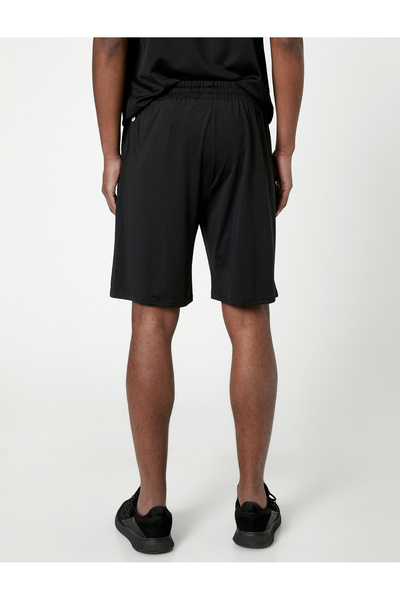 Koton Sports Shorts Lace Waist Pocket Slogan Printed