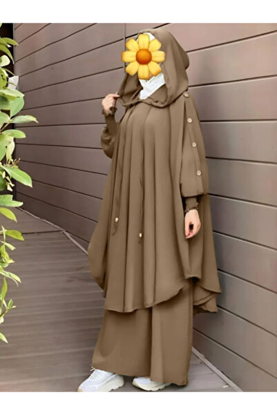 skycott Kadın Tesettür Yazlık Çarşaf kapüşonlu ve etek Alt Üst 2li Takım