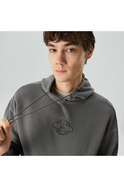 Lacoste House of SuperStep X Erkek Gri Hoodie