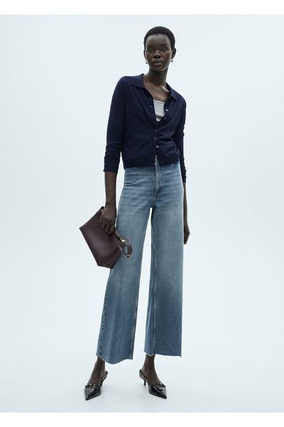 MANGO Woman Catherin magas derekú Culotte Jean nadrág