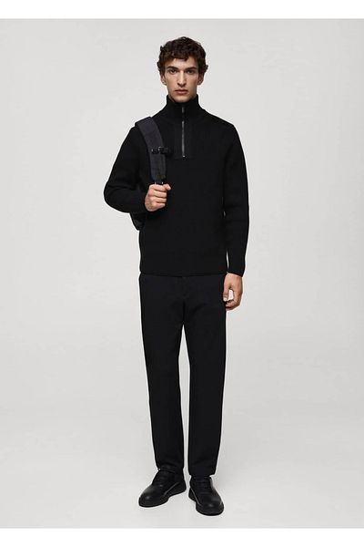 MANGO Man Coolmax ®   Atmungsaktiver Pullover aus Wollmischung mit Reißverschluss