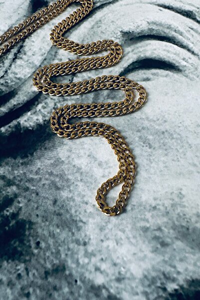 Medusa Accessories Gold Color 316L Stainless Steel 1St Class Cuban Chain Necklace 65cm Length 2mm Thickness