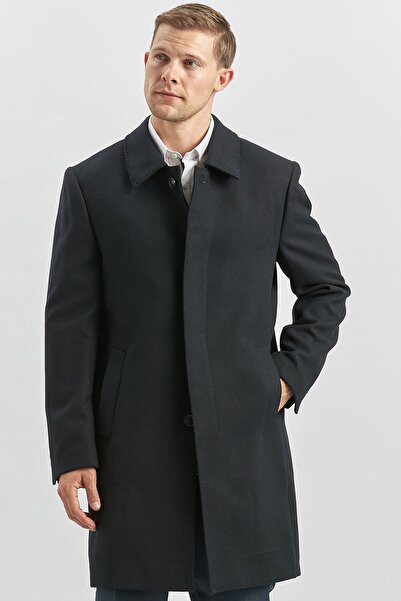 İmza Темно-синій пальто Comfort Fit з капітоне - зручний крій, розріз, комір-стійка 1005245152