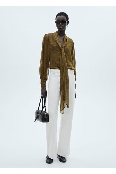 MANGO Woman Blůza s detailním vzorem