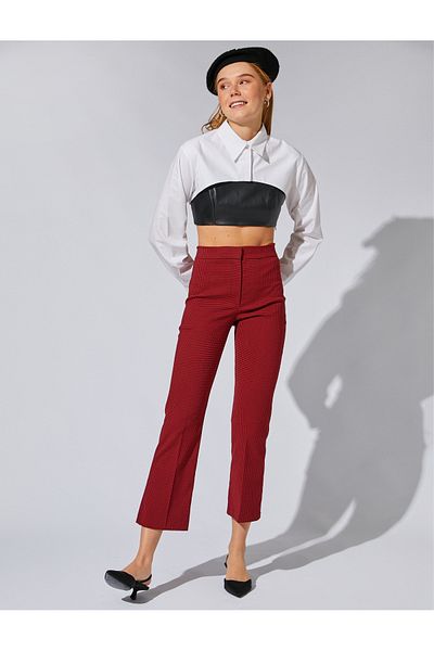 Koton High Waist and Wide Leg Trousers