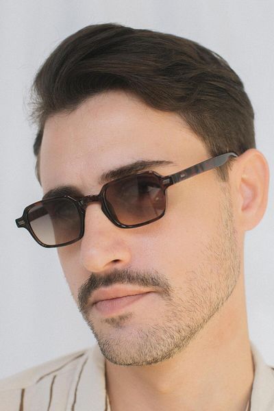 Bilge Karga Zenow Leopard Brown Gradient Men's Sunglasses