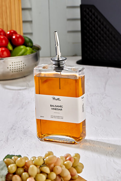 EMBazaar Stylish 350 ml Silver Lid Glass Oil Pot Sauce Bowl Vinegar