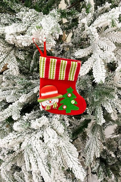 Yusuf Dirik YD Party Supplies Christmas Tree Ornament Snowman Figured Treeed Buttoned Socks 16X13 cm