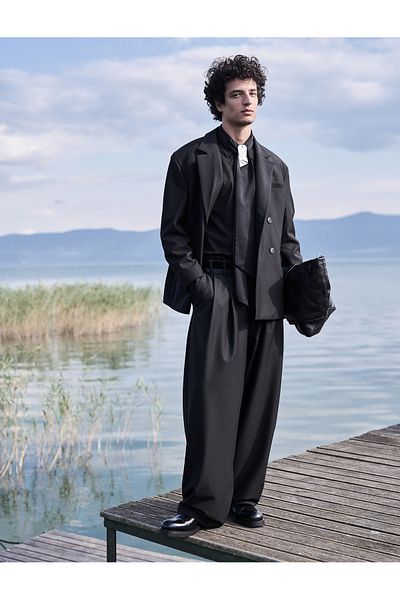 Koton Μακρυμάνικο Slim Fit Βαμβακερό πουκάμισο - Μισό Ιταλικό Γιακά