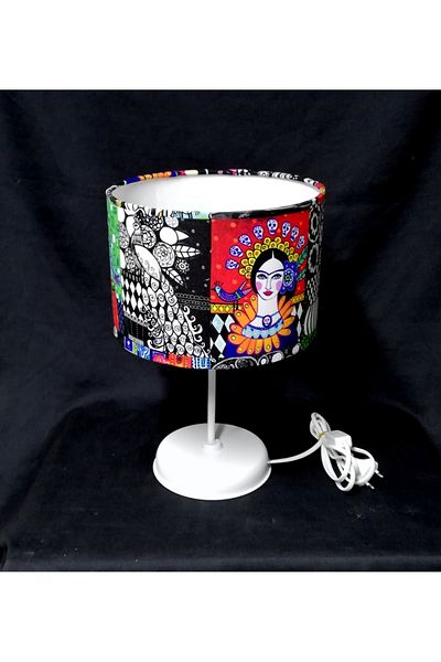 TEKAY AYDINLATMA Fabric Covered Lampshade with Metal Legs