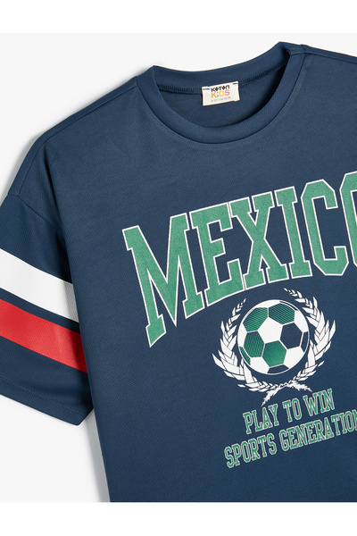 Koton Mexikó Nyomtatott - Szlogen részletes színes blokk rövid ujjú póló