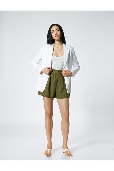 Koton Shorts aus Leinenmischung, locker geschnitten, plissiert