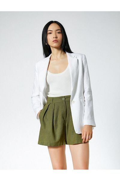 Koton Shorts aus Leinenmischung, locker geschnitten, plissiert