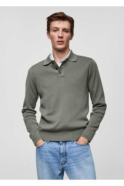 MANGO Man Tricou polo subțire din bumbac