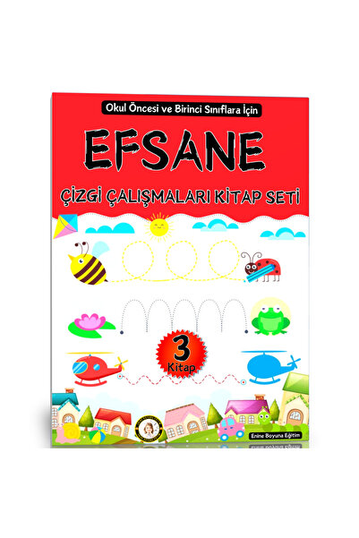 Enine Boyuna Eğitim Efsane Çizgi Çalışmaları Kitap Seti (Okul Öncesi ve Birin...