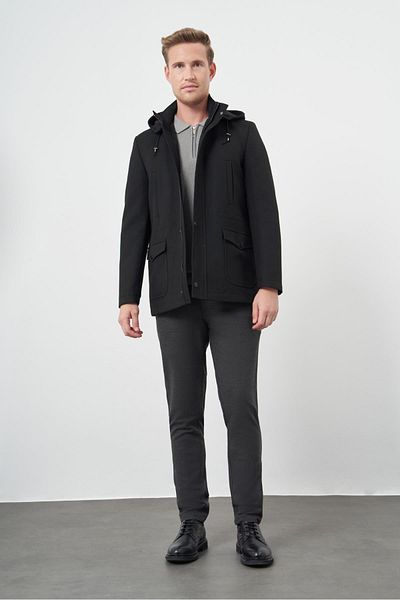 İmza Palton clasic slim fit, căptușit cu guler vertical, negru 1008245272