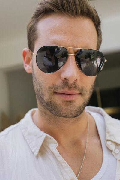 Bilge Karga Patka Gold Black Green Sunglasses for Men