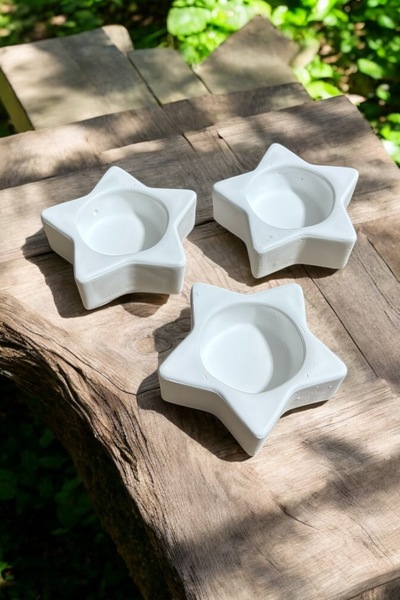 BAYRAMPASAHOBİ Boyanabilir 3lü Yıldız Mumluk Set