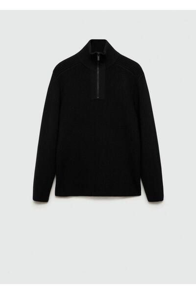 MANGO Man Coolmax® nefes alabilen yün karışımlı fermuarlı kazak