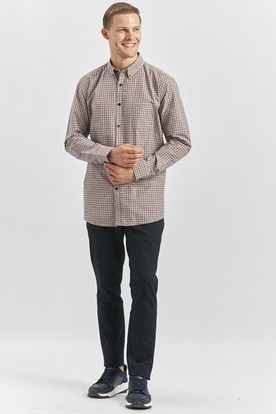 İmza Μακρυμάνικο πουκάμισο με καρό σχέδιο με έξυπνα κουμπιά - Classic Comfort Fit 1004240252