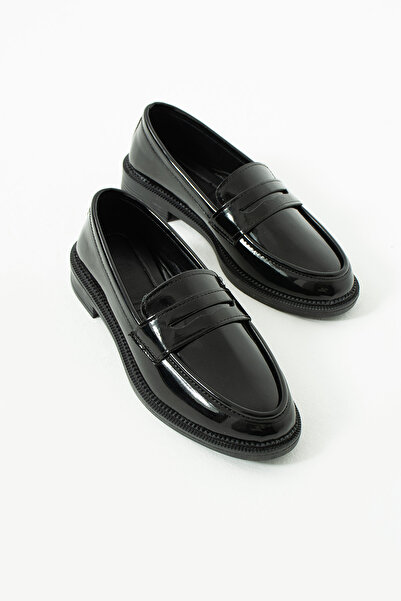 Pazzyonez Дамски черни лачени ежедневни удобни мокасини класически мокасини обувки