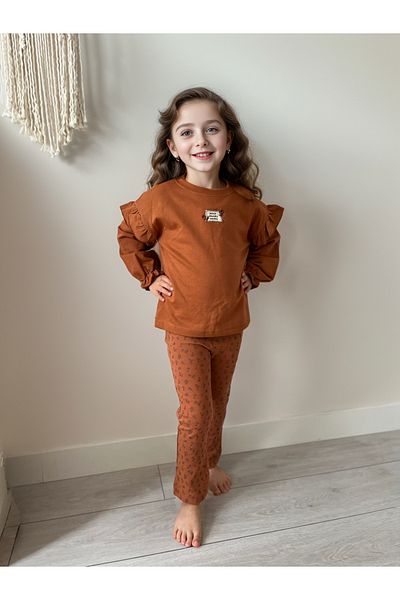 azecekids بدلة قطنية كبيرة الحجم مزخرفة بالزهور للفتيات