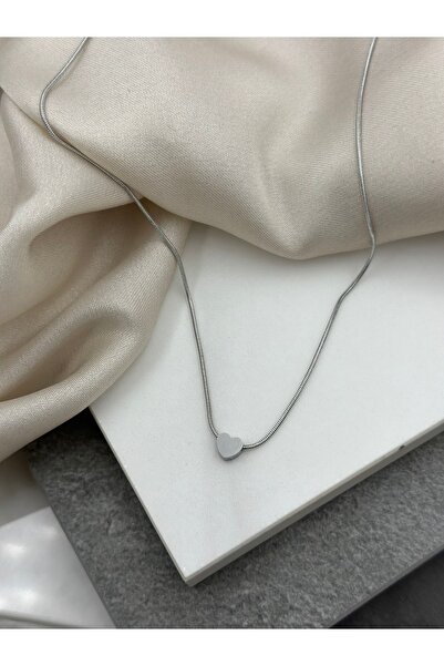 Lumiera قلادة فضية على شكل قلب من الفولاذ لا تغير اللون