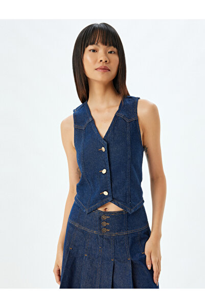 Koton Жіночий жилет темного індиго 5WAL20010MD