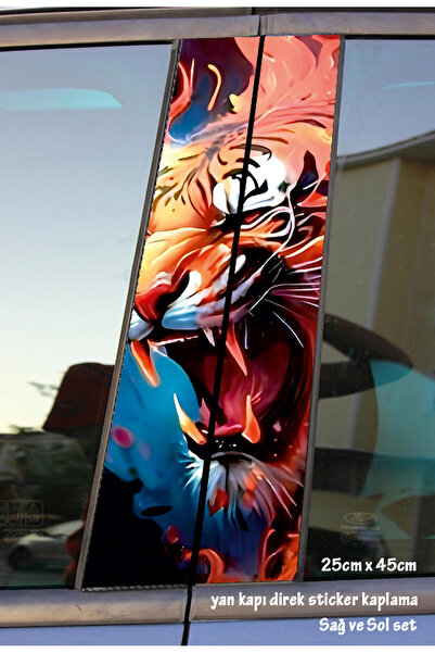 Automod مجموعة من قطعتين من رقائق النمر الهجومية الملونة وملصق الباب