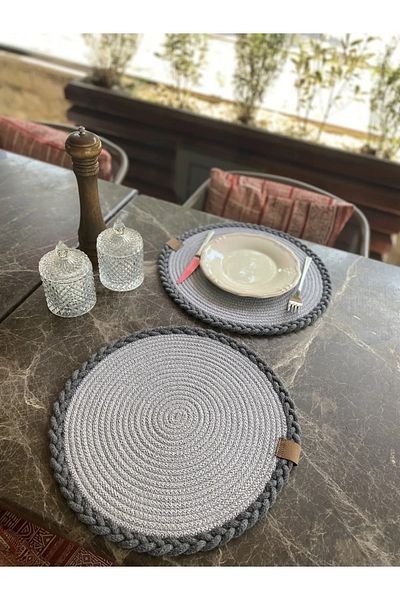 Halımax 4 Pieces of Straw Textured American Service Snail Braid 4-Piece Supla