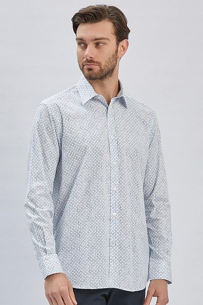 İmza Cămașă clasică, confortabilă, cu mânecă lungă, imprimată, cu guler rigid, cu buzunar 1004240107