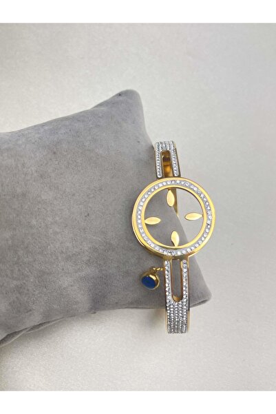 ANGELSS JEWELLERY Zirkon Taşlı Gold Kelepçe Bileklik Çeyreklk, Takılabilen Ke...
