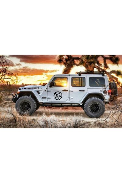 18 x 18 cm Army Star Kuru Kafa Askeri Yıldız Off Road Sticker