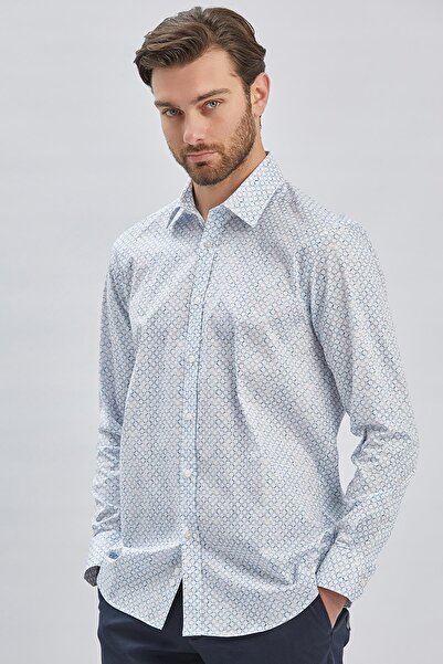 İmza Темно-синя сорочка з довгими рукавами, жорстким коміром і кишенями, класичний крій, комфортна посадка 1004240107