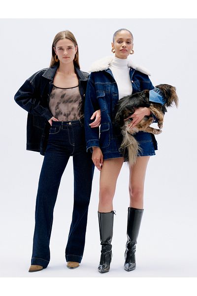 Koton Übergroße Jeansjacke mit Nahtdetails, klassischem Kragen, Knopftaschen