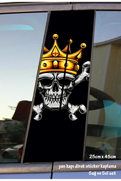 Automod قطعتان من الرقائق الملونة - ملصق الهيكل العظمي المتوج ومجموعة تغطية ع...