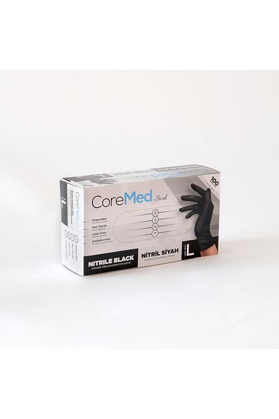 ADYMEDİKALVET Coremed Nitrile Black Gloves - Pack of 100, 10 Bimel