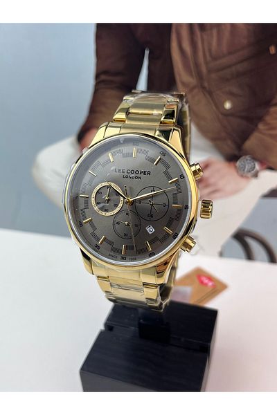 Lee Cooper Gold Men's Wristwatch 5 Atm Waterproof
