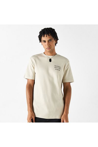 Lee Cooper Logo Print T-shirt with Short Sleeves