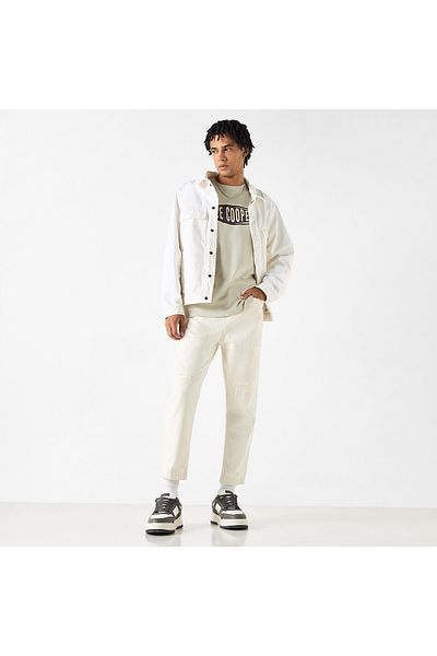 Lee Cooper Logo Print T-shirt with Short Sleeves