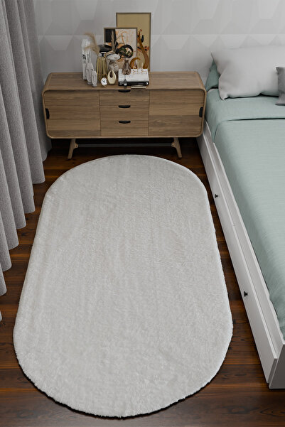 tropikal home Post Peluş Yumuşak Oval Halı Tüylü Halı Kaymaz Taban Konforlu D...