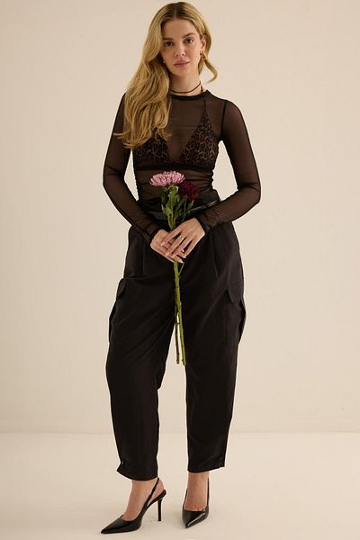 BarB Women's Trousers with Cargo Pocket - Black