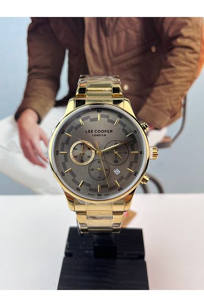 Lee Cooper Gold Men's Wristwatch 5 Atm Waterproof