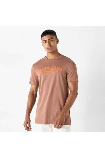 Lee Cooper Logo Print T-shirt with Short Sleeves