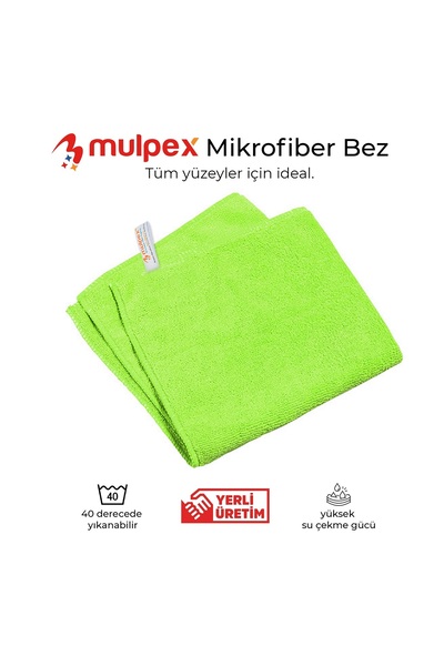 Mulpex Microfiber General Cleaning Cloth, Green, 40x40 cm.