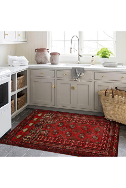 Rugs Modern Halı Umut Koleksiyonu Bordo Temalı Etnik Motifli ve Geleneksel De...