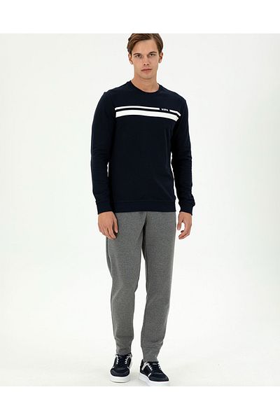 U.S. Polo Assn. Πόλο Ασν. Ανδρικό Slim Fit Anthracite Melange Sweatpants - DMK2021111.KARANSK024