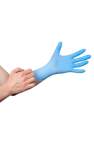 COREMED 100 Pieces Nitrile Blue Exam Gloves - Pack of L