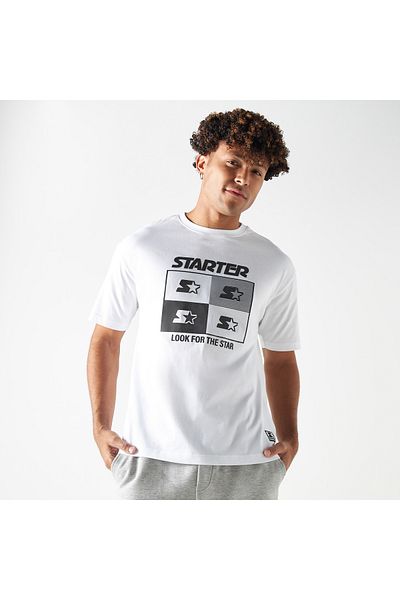 Starter Print Crew Neck T-shirt with Short Sleeves