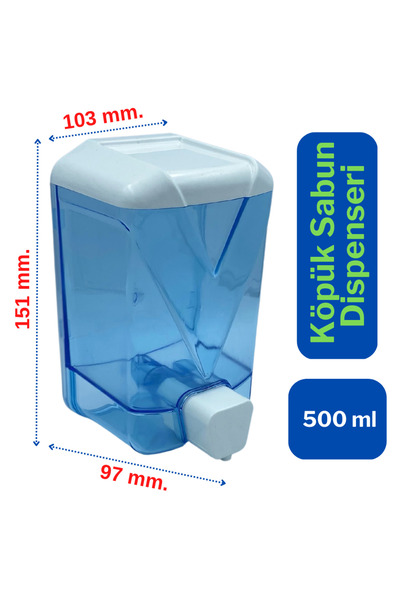 WESPA Plastik Şeffaf Köpük Sabun Dispenseri 500 Ml.